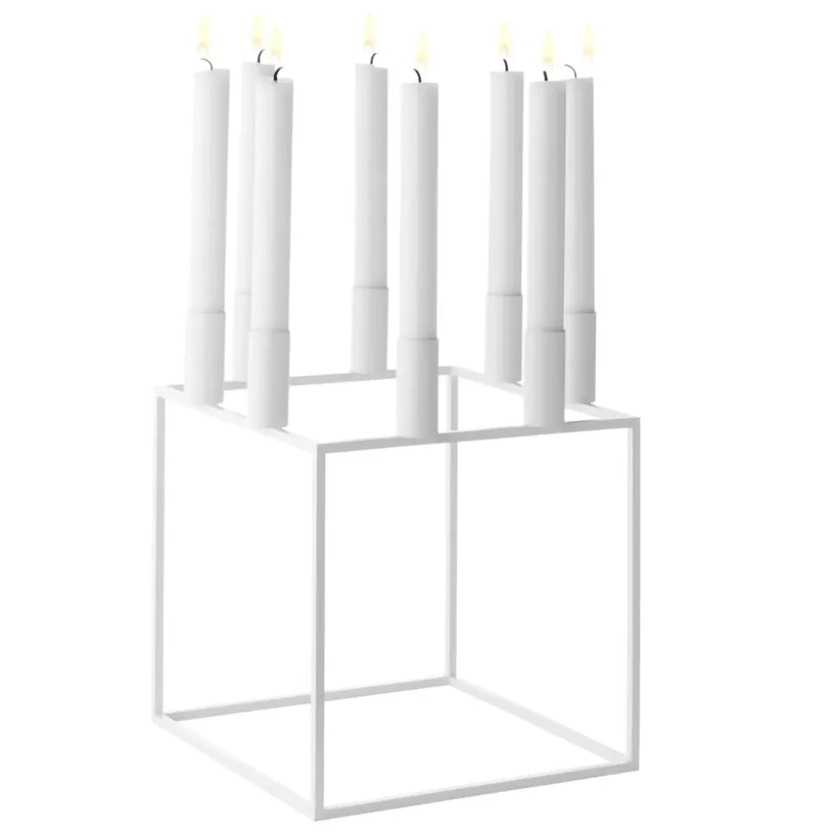 Candelabro Kubus 8, blanco