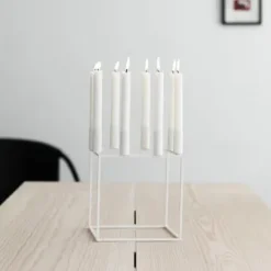 Candelabro Kubus 8, blanco