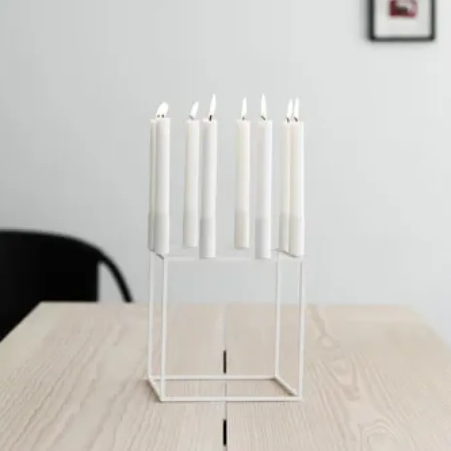 Candelabro Kubus 8, blanco