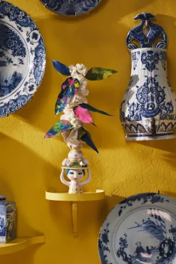 Candelabro Lady with hat H16 cm, Rosa