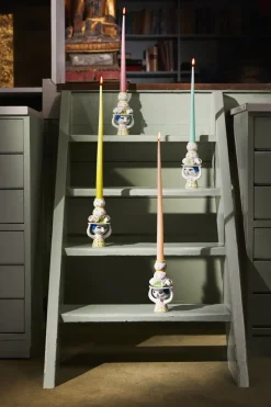 Candelabro Lady with hat H16 cm, Rosa