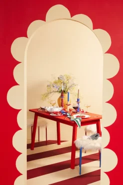 Candelabro Lara L 32 cm, Burdeos