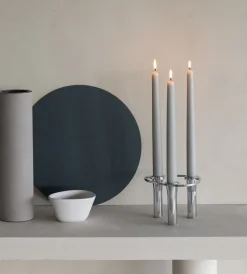 Candelabro Lind Curve combinable cromo, Triple