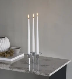 Candelabro Lind Curve combinable cromo, Triple