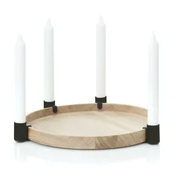 Candelabro Luna maxi, roble-negro