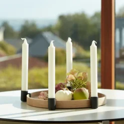 Candelabro Luna maxi, roble-negro