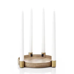 Candelabro Luna, roble-latón