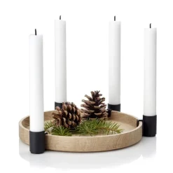 Candelabro Luna, roble-negro