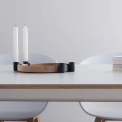 Candelabro Luna, roble-negro