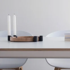 Candelabro Luna, roble-negro