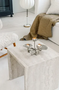 Candelabro Ninfea grande, Latón niquelado