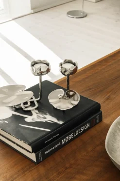 Candelabro Ninfea No.2, Latón niquelado