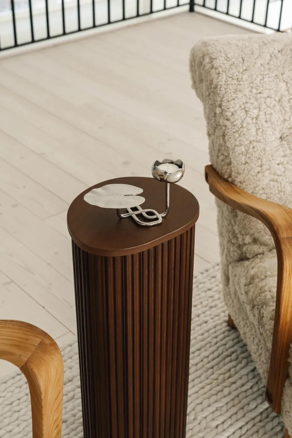 Candelabro Ninfea No.1, Latón niquelado