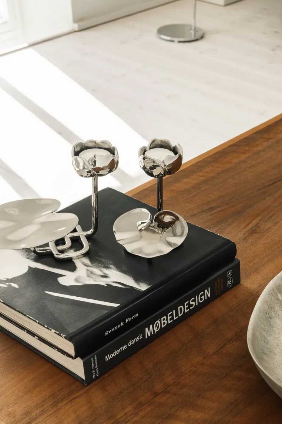 Candelabro Ninfea No.1, Latón niquelado