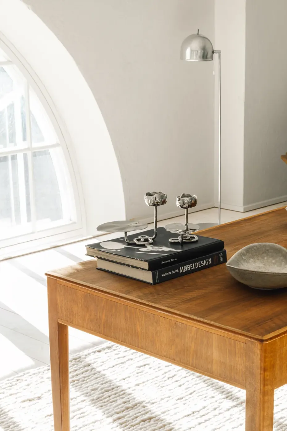 Candelabro Ninfea No.1, Latón niquelado