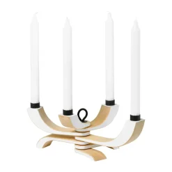 Candelabro Nordic Light, 4 brazos, blanco
