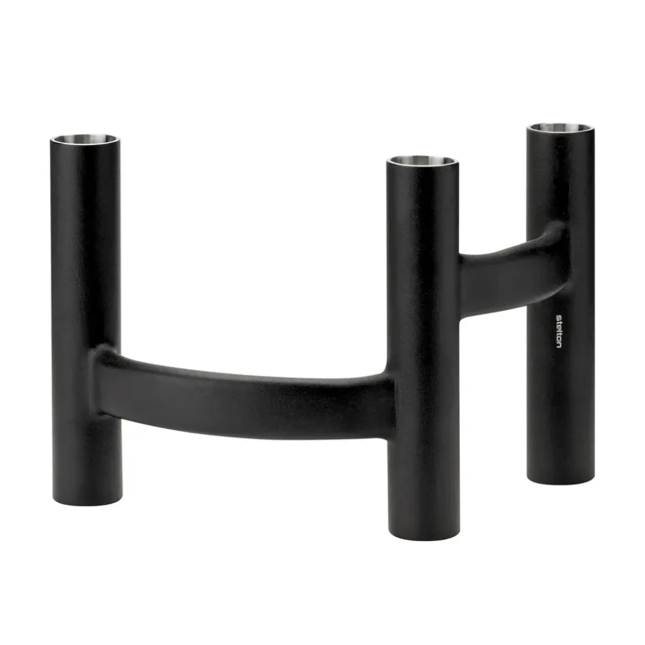 Candelabro Ora trearmad, negro