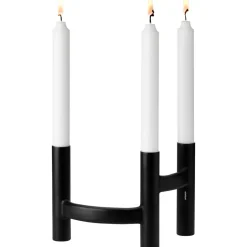 Candelabro Ora trearmad, negro