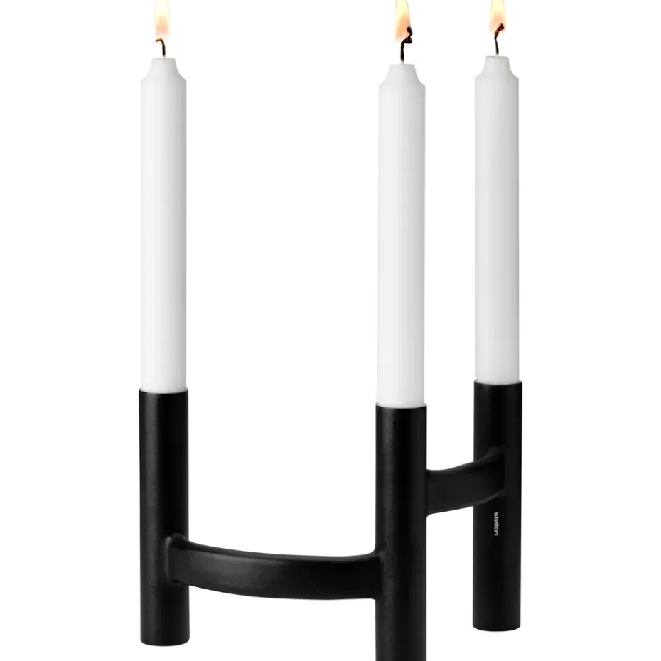 Candelabro Ora trearmad, negro