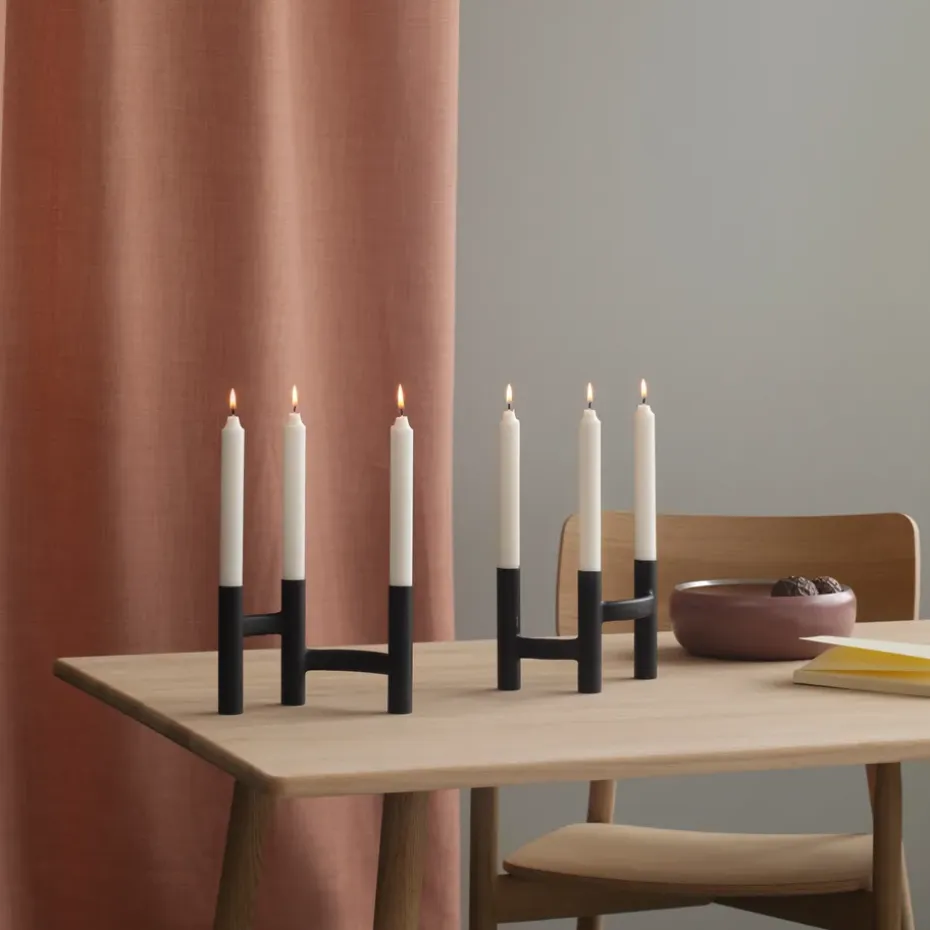 Candelabro Ora trearmad, negro