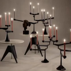 Candelabro Spin mini, Negro