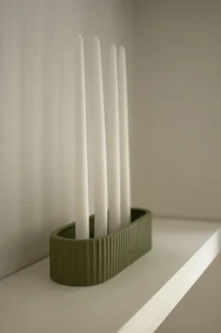 Candelabro Stripe 30 cm, Verde