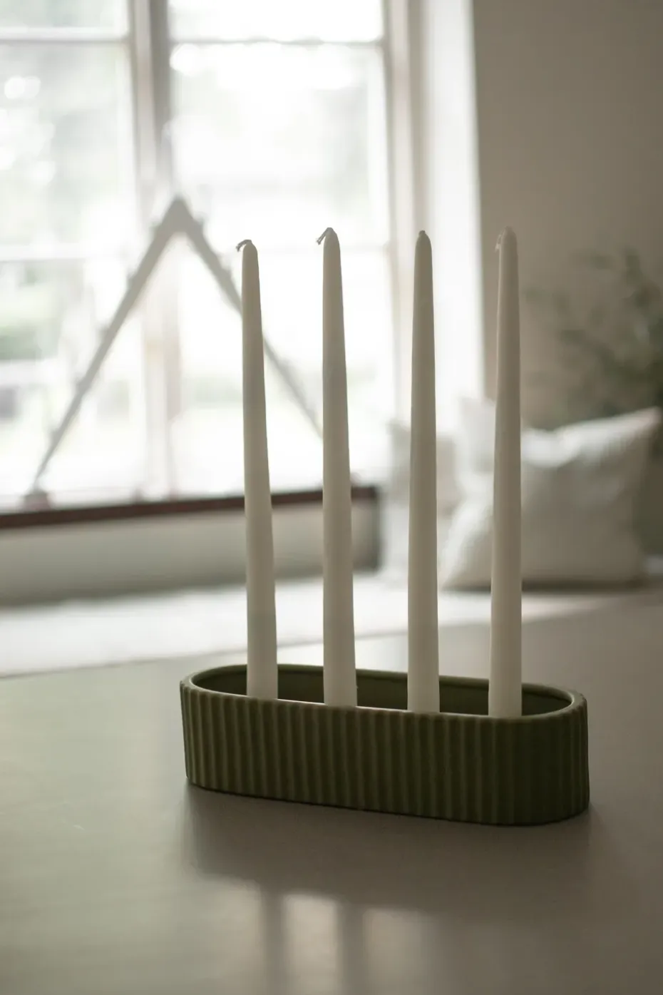 Candelabro Stripe 30 cm, Verde