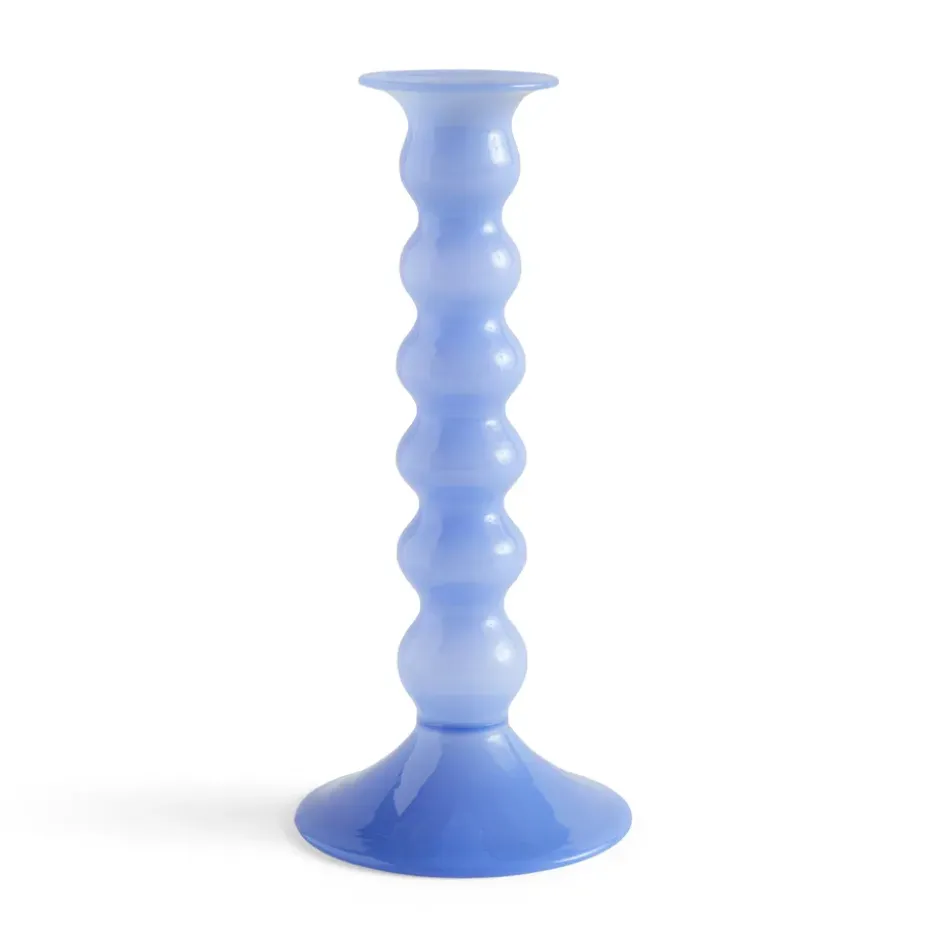Candelabro Wavy grande 21 cm, Jade light blue