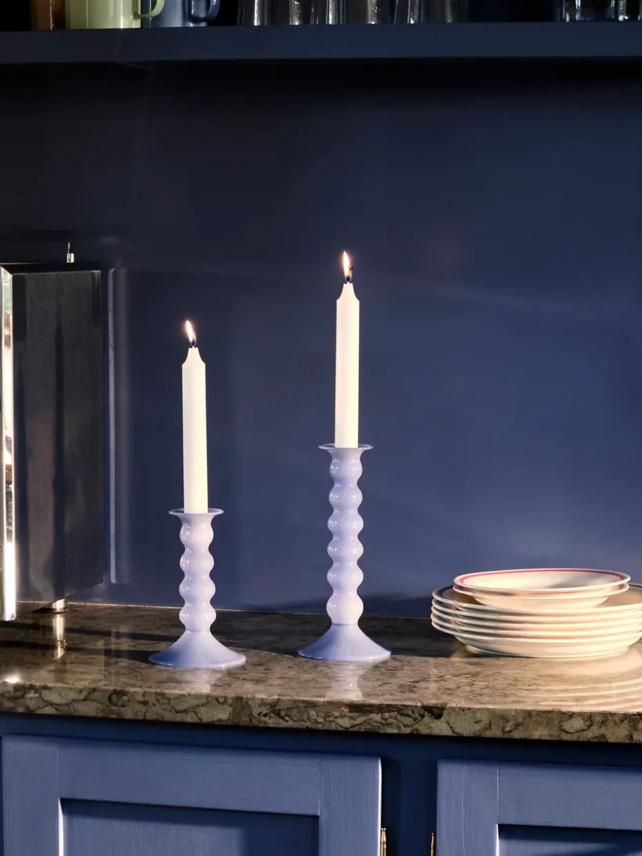 Candelabro Wavy grande 21 cm, Jade light blue