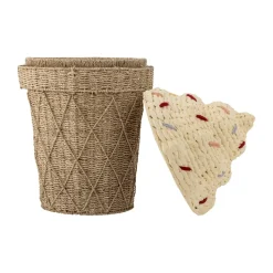 Cesta con tapa Cillie Ø40 cm, Nature ice cream