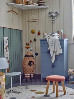 Cesta con tapa Cosmina Ø40x68,5 cm, Natur