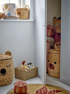 Cesta con tapa Dolma Ø42x50 cm, Natur