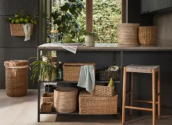 Cesta de almacenamiento colgante Esther 40x16x22 cm, Natural