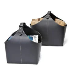 Cesta de leña Ørskov, negro