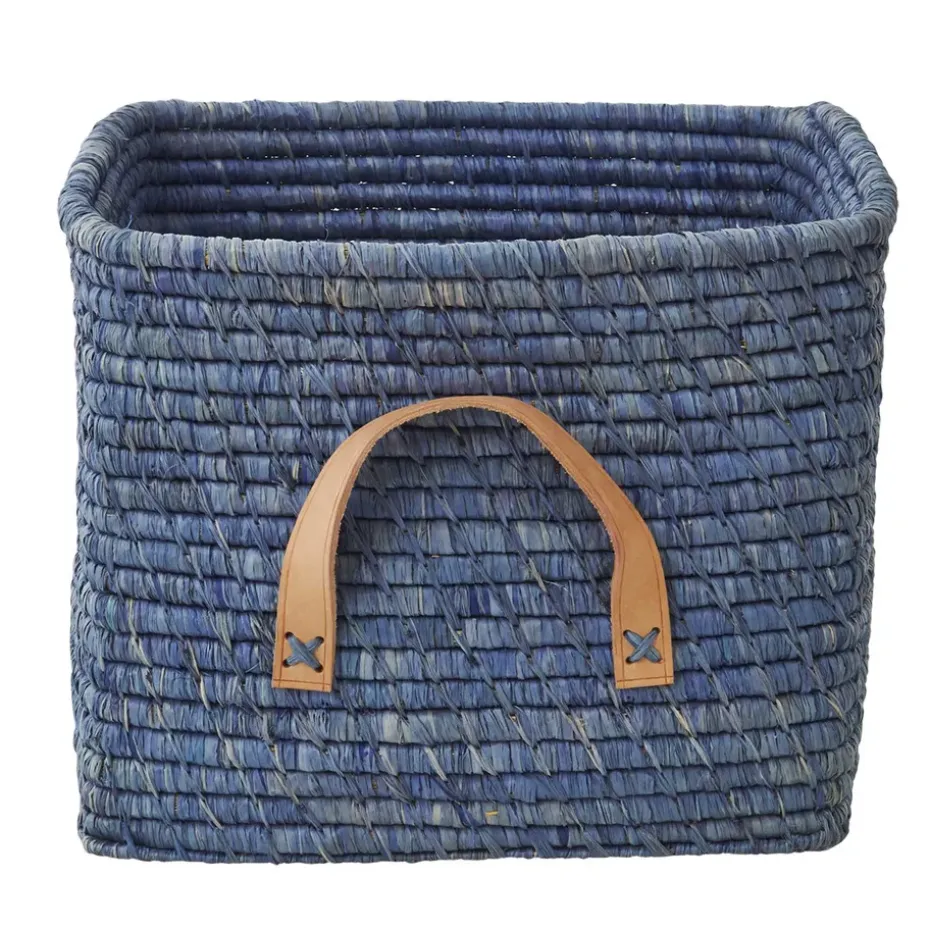 Cesta Rice rafia, azul