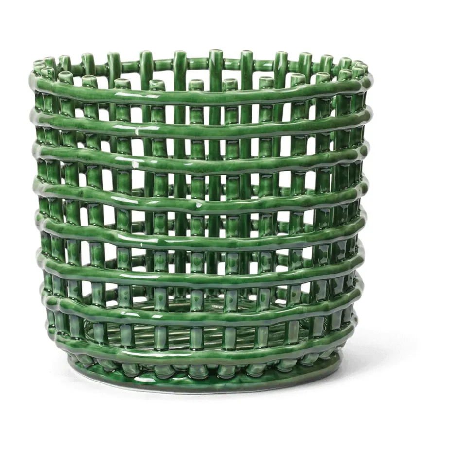 Cesta trenzada Ceramic Ø23,5 cm, Emerald Green
