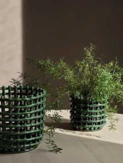 Cesta trenzada Ceramic Ø23,5 cm, Emerald Green