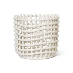 Cesta trenzada Ceramic Ø23,5 cm, Off white