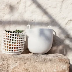 Cesta trenzada Ceramic Ø23,5 cm, Off white