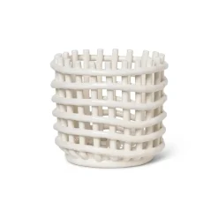 Cesta trenzada Ceramic Ø16 cm, Off white