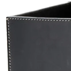 Cesto de almacenaje Ørskov, negro con puntadas blancas