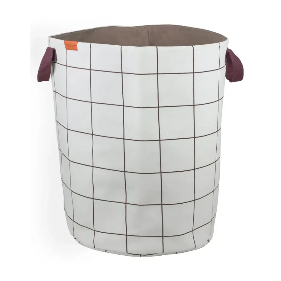 Cesto de colada Mesh Ø40×50 cm, Brown-Off-white