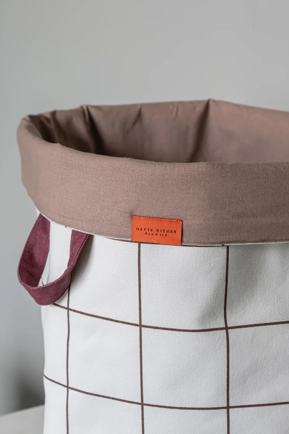 Cesto de colada Mesh Ø40×50 cm, Brown-Off-white