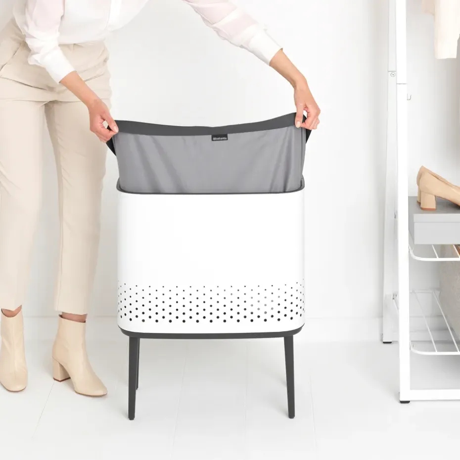 Cesto de la ropa Bo 60 L, blanco