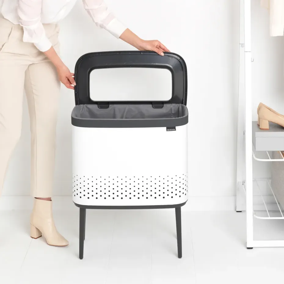 Cesto de la ropa Bo 60 L, blanco