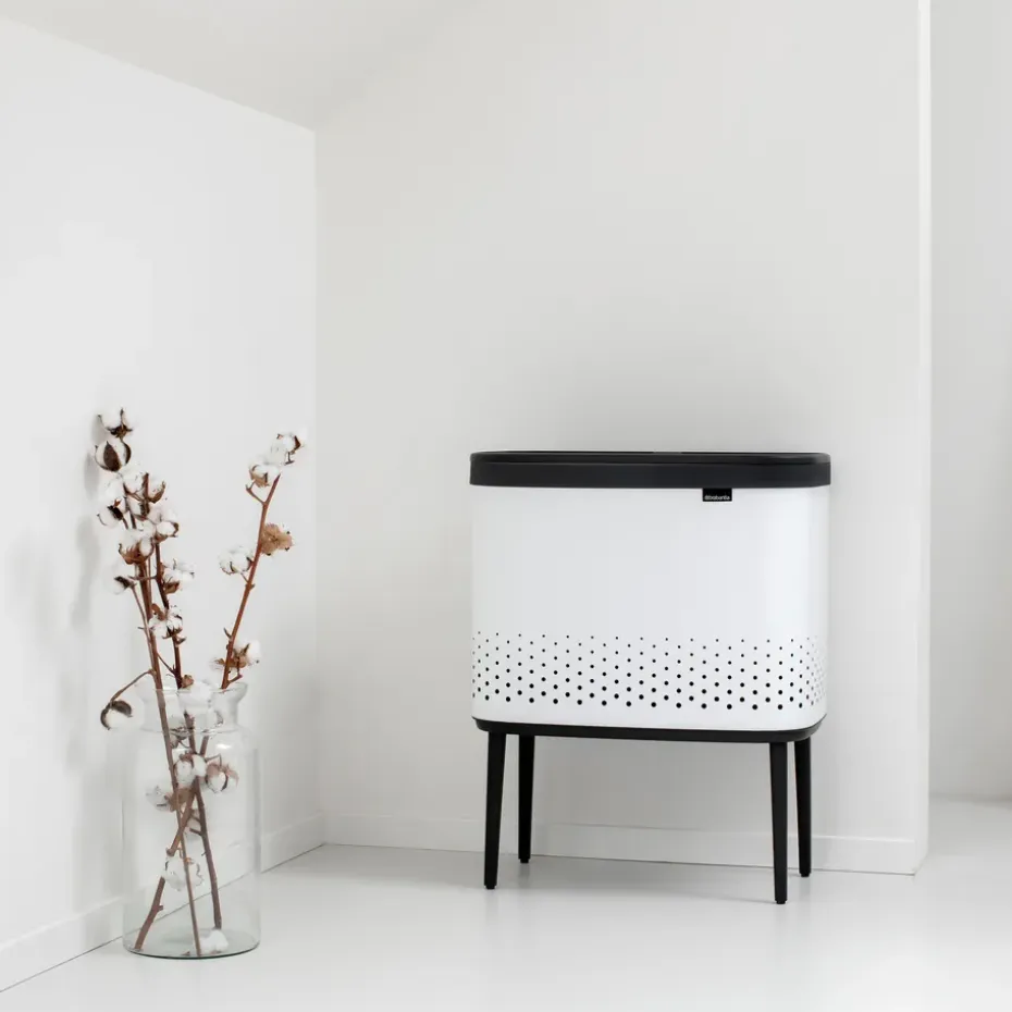 Cesto de la ropa Bo 60 L, blanco