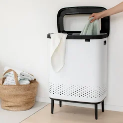Cesto de la ropa Bo high 2x45 L, blanco