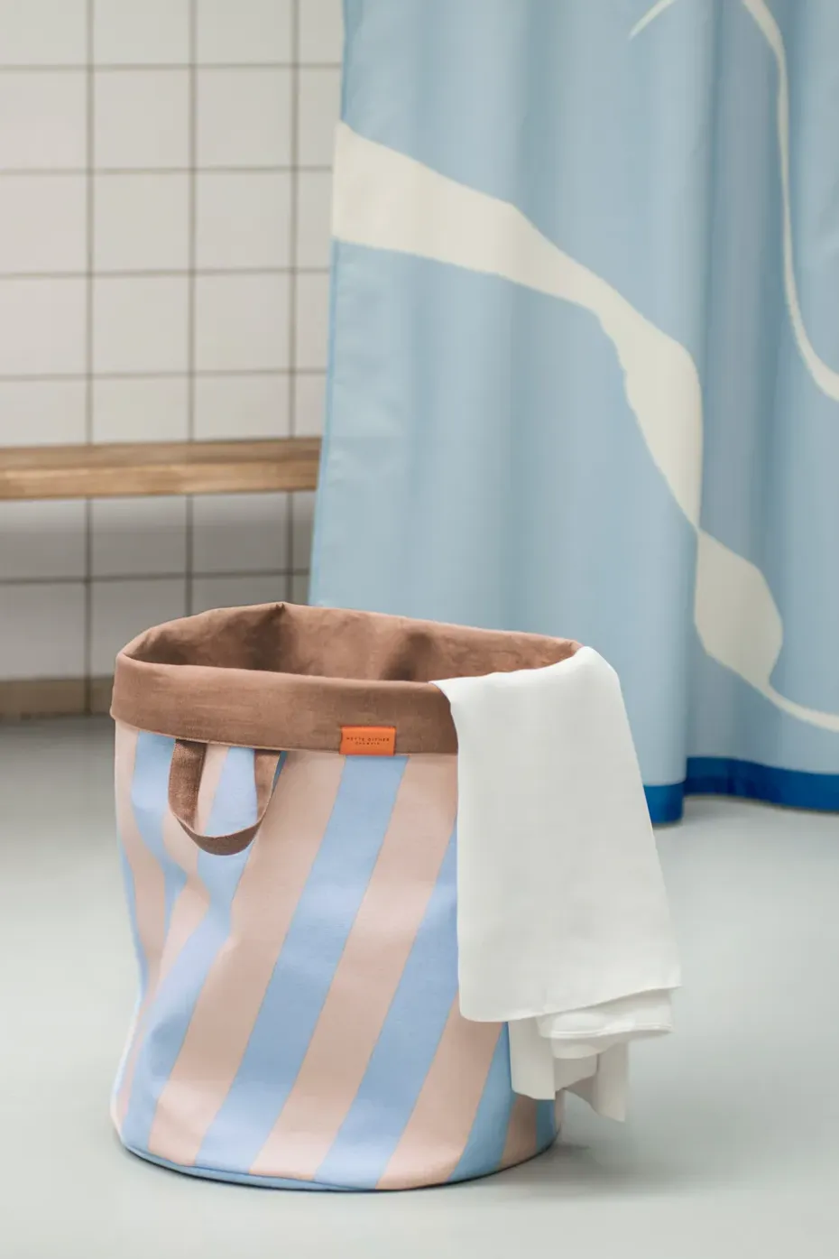 Cesto de lavandería Nova Arte 40x40x50 cm, Light blue-powder rose