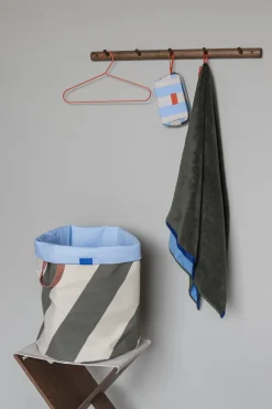 Cesto para la colada Diagonal Ø40x50 cm, Dark olive-sand