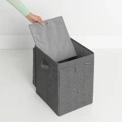 Cesto ropa sucia apilable Brabantia 35L, gris oscuro